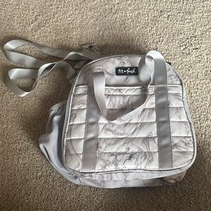 Fit + Fresh Gray Marble Insulated Lunch Bag
